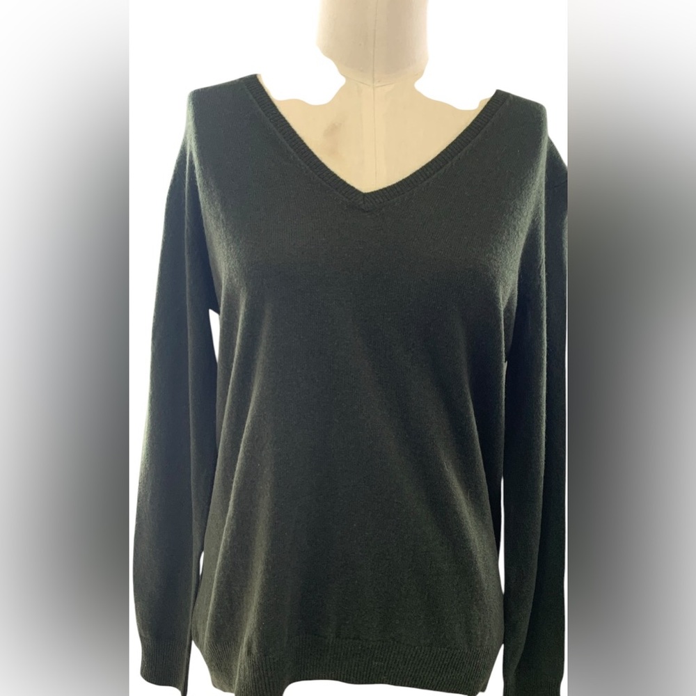 Ply Cashmere green sweater. 100% cashmere.